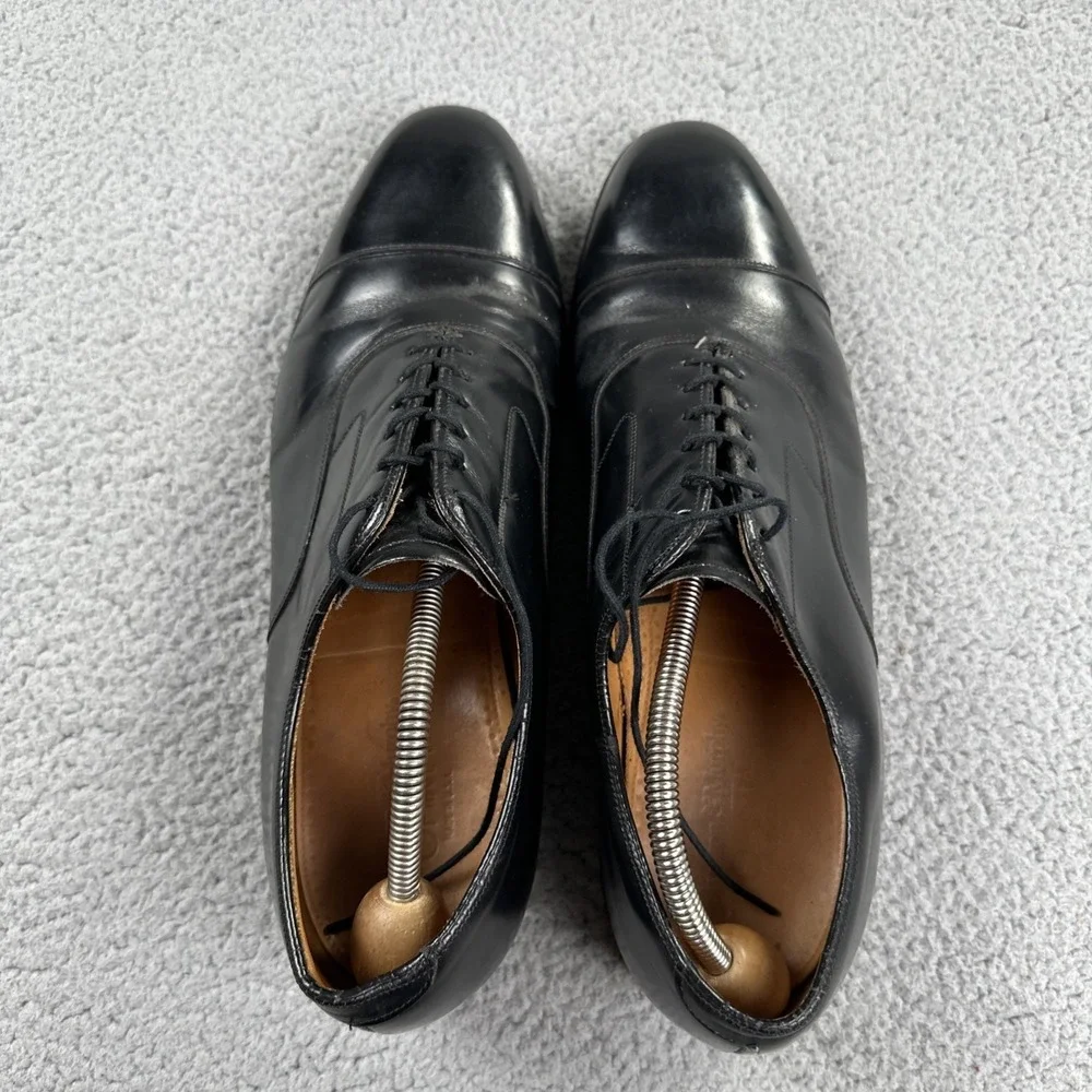 Johnston & Murphy Optima Men Cap Toe Oxford‎ Dress Shoes Men 11D Black USA Made
